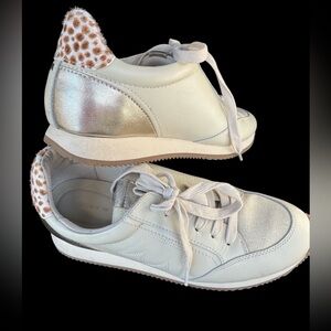 Birdies Roadrunner leather cream/gold cheetah-print genuine calf-hair Sneakers